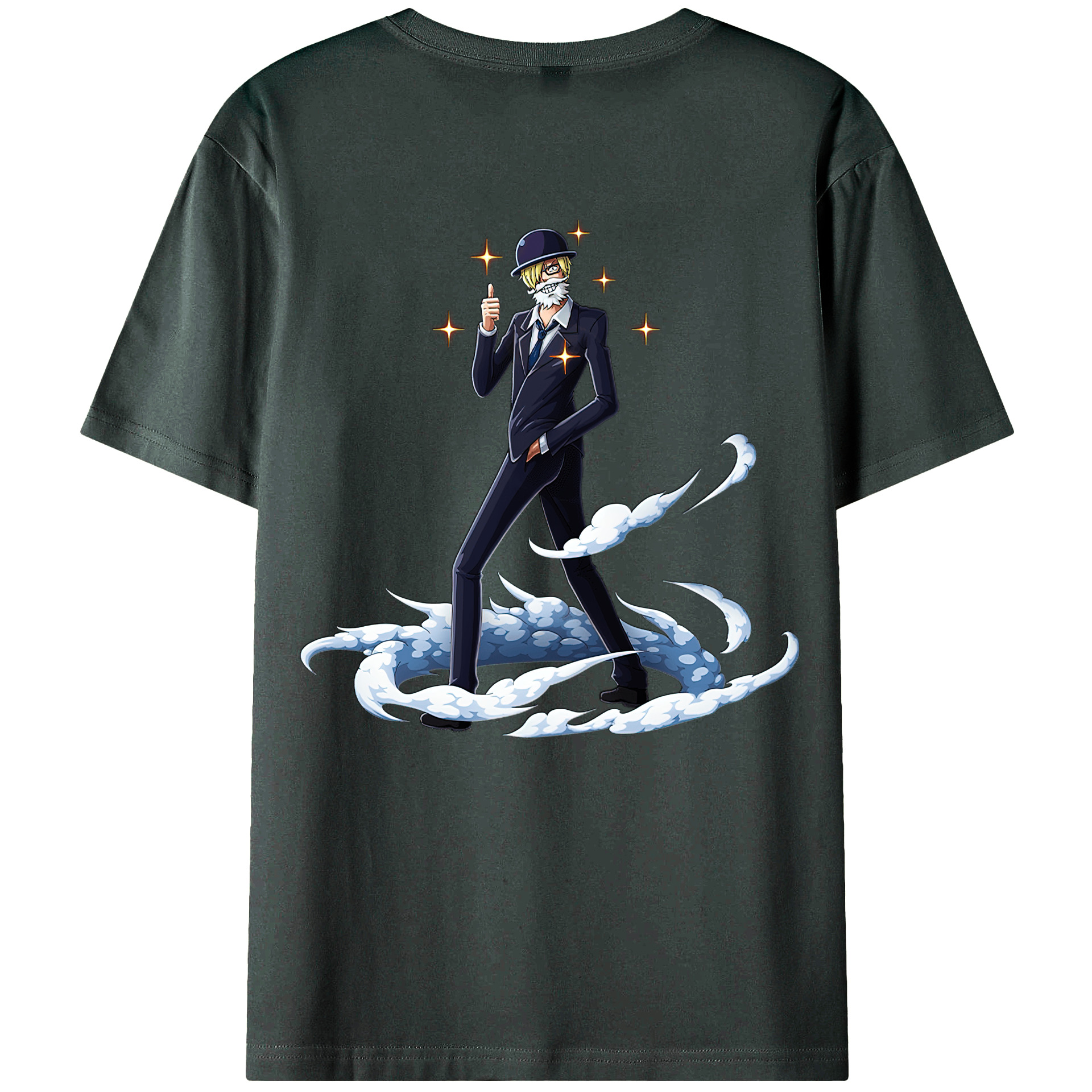 （画像用） ワンピース サンジ ONE PIECE Sanji 綿100％ メンズ半袖Tシャツ（バックプリント） 通気性